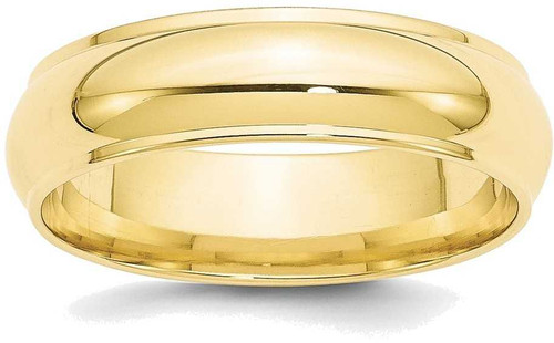 Image of 10K Yellow Gold 6mm Half Round with Edge Band Ring