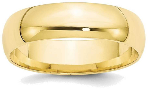 Image of 10K Yellow Gold 6mm Lightweight Comfort Fit Band Ring