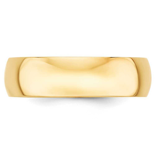 Image of 10K Yellow Gold 6mm Lightweight Half Round Band Ring