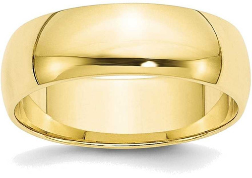 Image of 10K Yellow Gold 6mm Lightweight Half Round Band Ring
