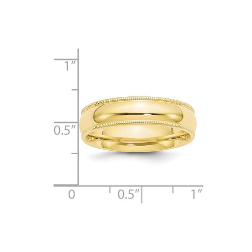 Image of 10K Yellow Gold 6mm Milgrain Comfort Fit Band Ring