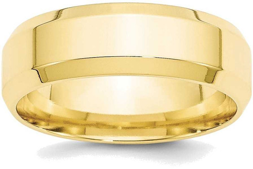 Image of 10K Yellow Gold 7mm Bevel Edge Comfort Fit Band Ring