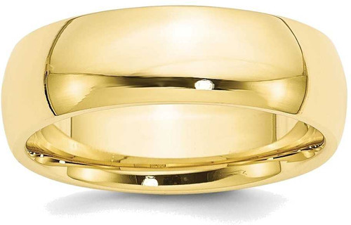 Image of 10K Yellow Gold 7mm Standard Comfort Fit Band Ring