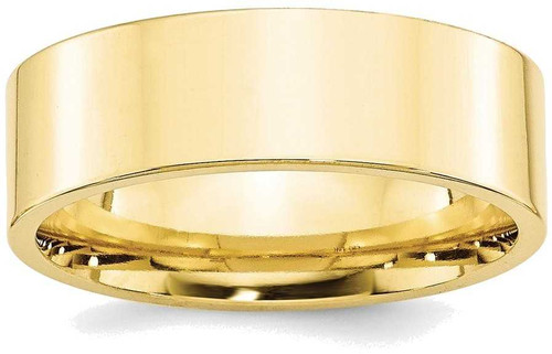 Image of 10K Yellow Gold 7mm Standard Flat Comfort Fit Band Ring