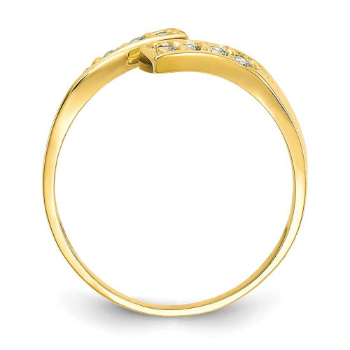 Image of 10K Yellow Gold 8 CZ Stone Bypass Toe Ring