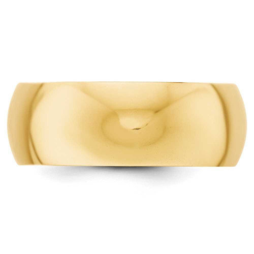 Image of 10K Yellow Gold 8mm Half Round Band Ring
