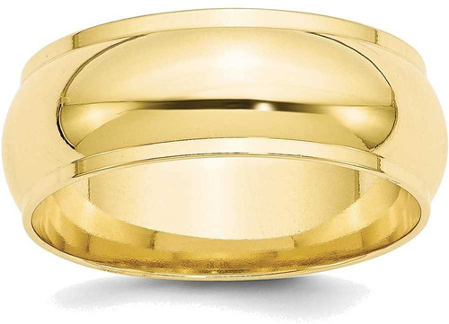 Image of 10K Yellow Gold 8mm Half Round with Edge Band Ring