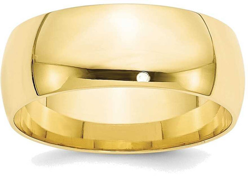 Image of 10K Yellow Gold 8mm Lightweight Comfort Fit Band Ring