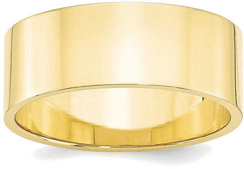 Image of 10K Yellow Gold 8mm Lightweight Flat Band Ring