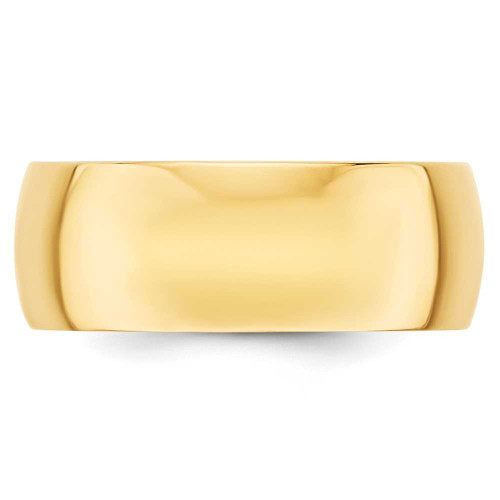Image of 10K Yellow Gold 8mm Lightweight Half Round Band Ring