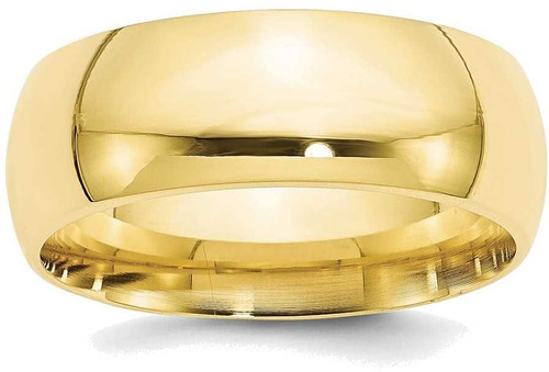 Image of 10K Yellow Gold 8mm Standard Comfort Fit Band Ring