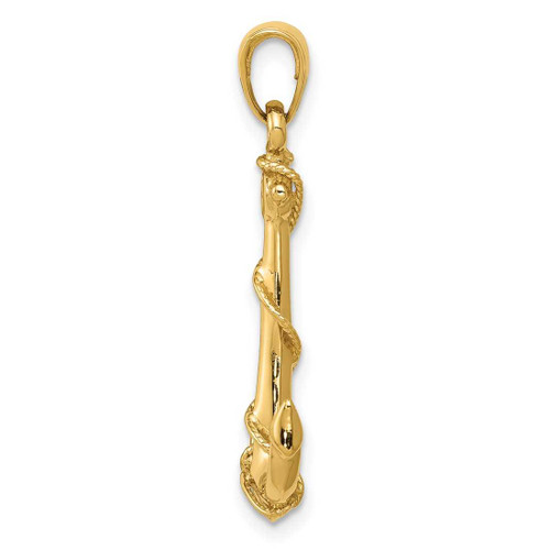 Image of 10K Yellow Gold Anchor w/Rope Pendant