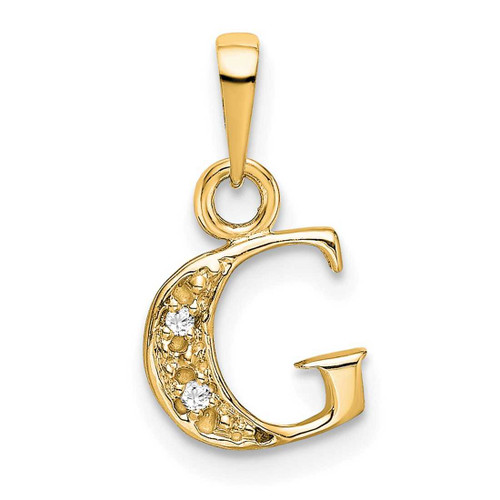 Image of 10K Yellow Gold and Rhodium Diamond Initial G Pendant