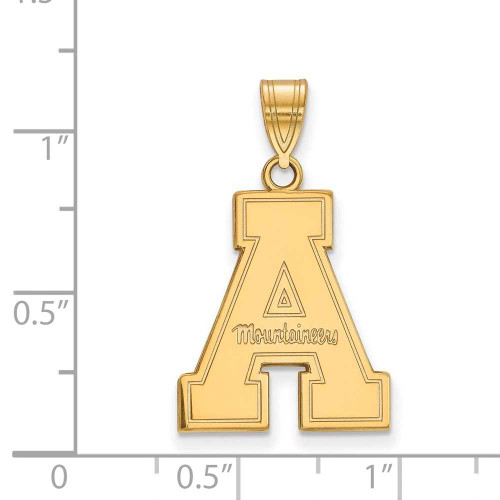 Image of 10K Yellow Gold Appalachian State University Large Pendant by LogoArt (1Y004APS)