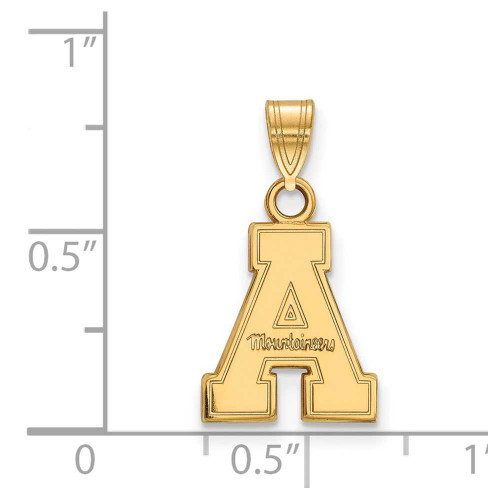 Image of 10K Yellow Gold Appalachian State University Small Pendant by LogoArt (1Y002APS)