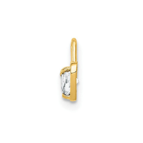 Image of 10k Yellow Gold April Simulated Birthstone Heart Charm