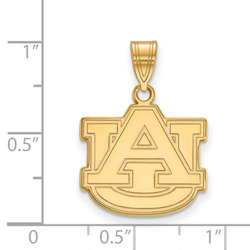 Image of 10K Yellow Gold Auburn University Medium Pendant by LogoArt (1Y003AU)