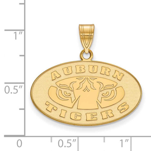 Image of 10K Yellow Gold Auburn University Medium Pendant by LogoArt (1Y045AU)