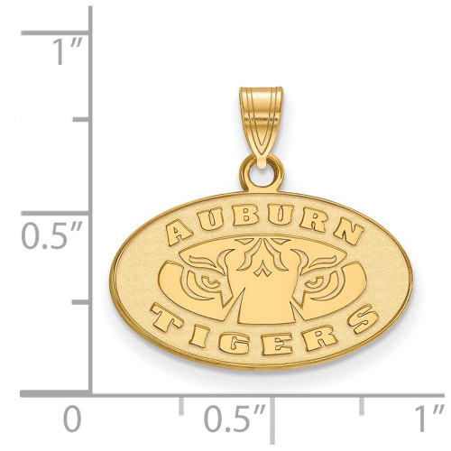 Image of 10K Yellow Gold Auburn University Small Pendant by LogoArt (1Y044AU)