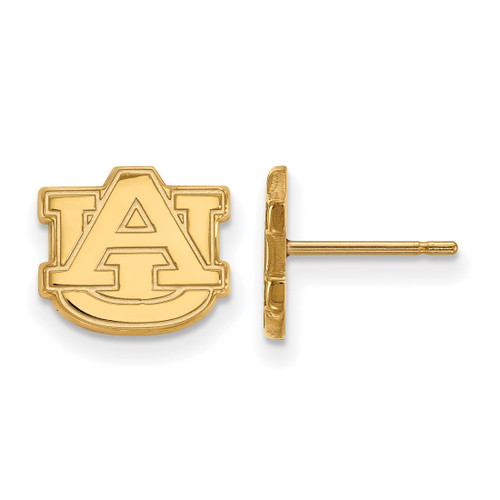 10K Yellow Gold Auburn University X-Small Post Earrings by LogoArt (1Y008AU)