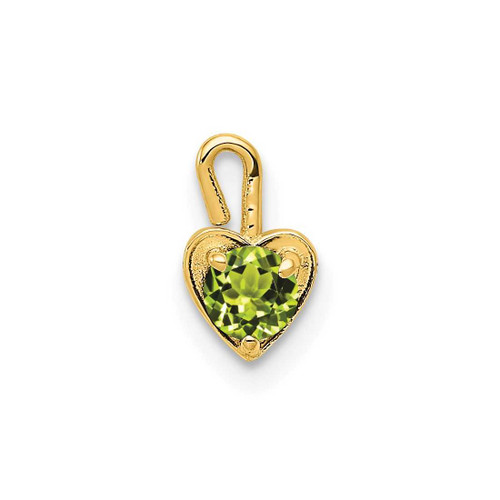 Image of 10k Yellow Gold August Simulated Birthstone Heart Charm