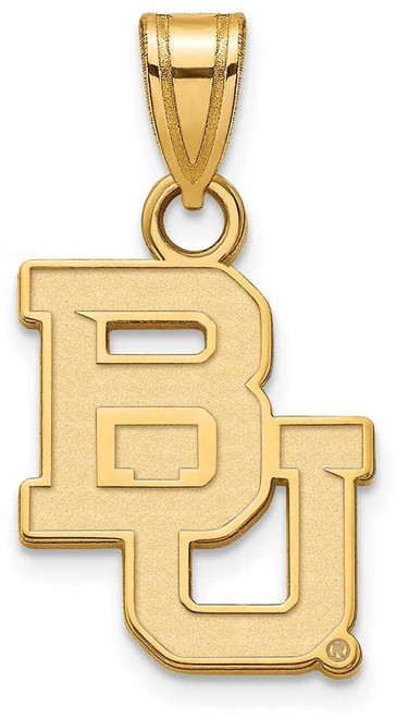 Image of 10K Yellow Gold Baylor University Small Pendant by LogoArt (1Y002BU)