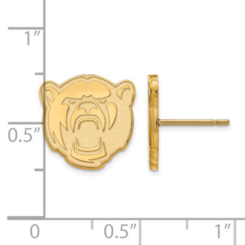 Image of 10K Yellow Gold Baylor University Small Post Earrings by LogoArt