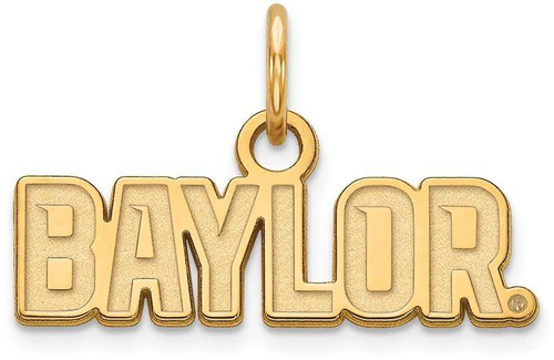 Image of 10K Yellow Gold Baylor University X-Small Pendant by LogoArt (1Y036BU)