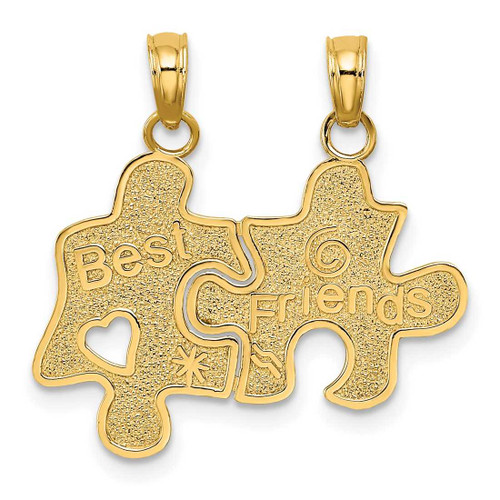Image of 10k Yellow Gold Best Friends Break-a-part Puzzle Pieces Pendant