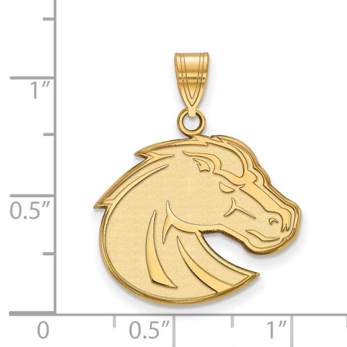 Image of 10K Yellow Gold Boise State University Large Pendant by LogoArt (1Y002BOS)