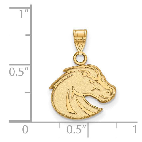 Image of 10K Yellow Gold Boise State University Small Pendant by LogoArt (1Y001BOS)