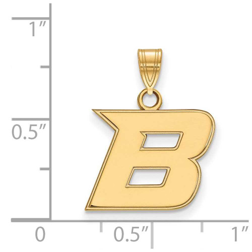 Image of 10K Yellow Gold Boise State University Small Pendant by LogoArt (1Y005BOS)