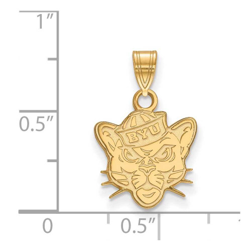 Image of 10K Yellow Gold Brigham Young University Small Pendant by LogoArt (1Y005BYU)