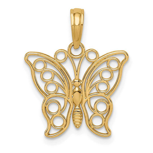 Image of 10k Yellow Gold Butterfly Pendant