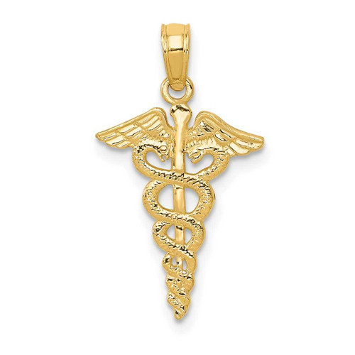 Image of 10K Yellow Gold Caduceus Pendant 10D1236