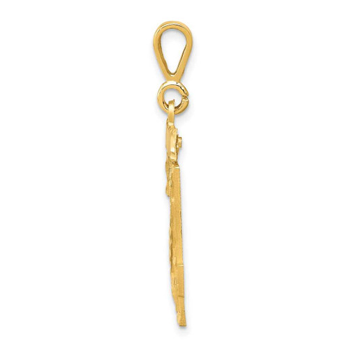 Image of 10K Yellow Gold Casted Large Diamond-cut Number 24 Pendant