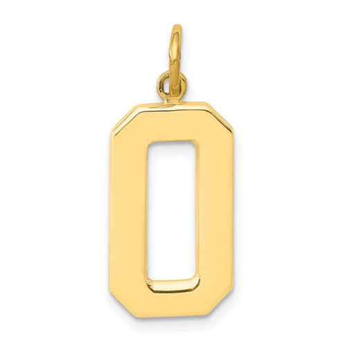 Image of 10K Yellow Gold Casted Large Polished Number 0 Charm