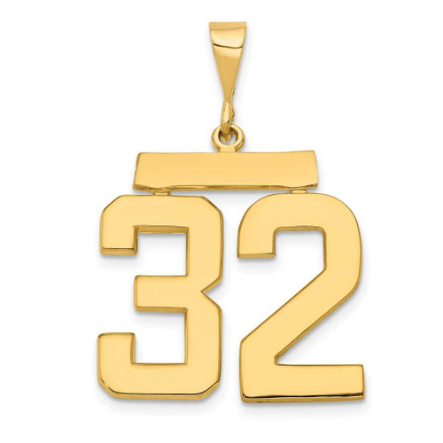 Image of 10K Yellow Gold Casted Large Polished Number 32 Pendant