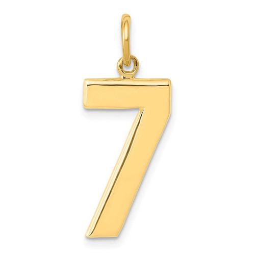 Image of 10K Yellow Gold Casted Large Polished Number 7 Charm