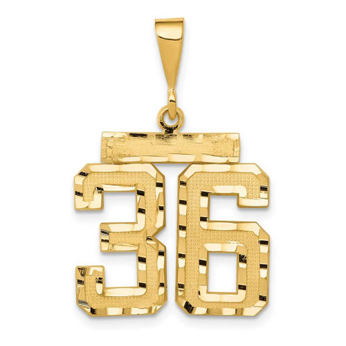 Image of 10K Yellow Gold Casted Medium Diamond-cut Number 36 Pendant