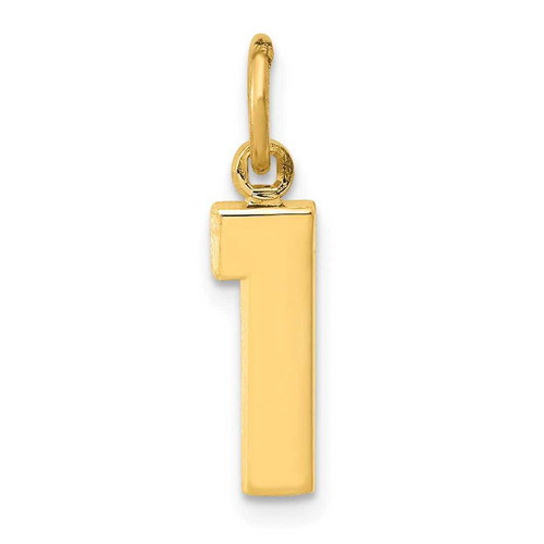 Image of 10K Yellow Gold Casted Small Polished Number 1 Charm