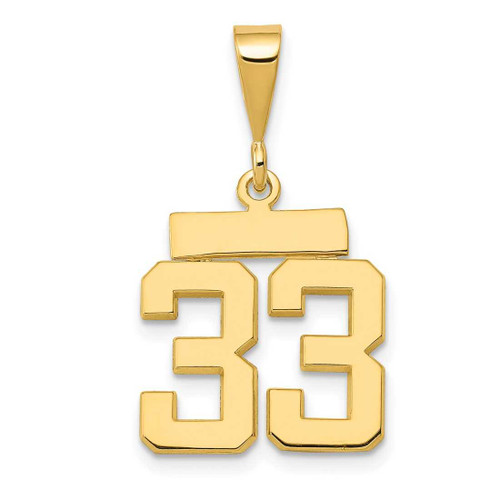 Image of 10K Yellow Gold Casted Small Polished Number 33 Pendant