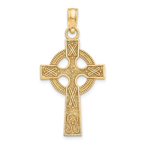 Image of 10k Yellow Gold Celtic Cross w/ Eternity Circle Pendant 10K5047