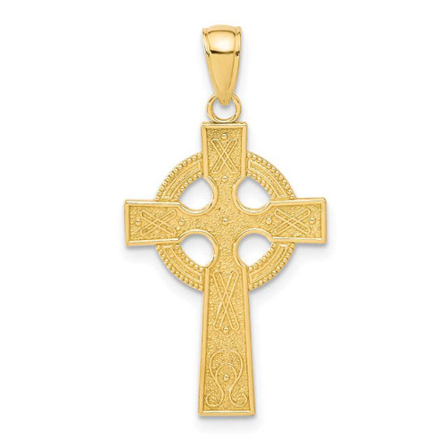 Image of 10k Yellow Gold Celtic Cross w/ Eternity Circle Pendant 10K5048