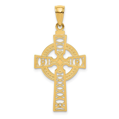 Image of 10K Yellow Gold Celtic Cross w/Eternity Circle Pendant