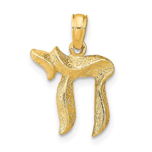 Image of 10k Yellow Gold Chai Pendant 10C4455