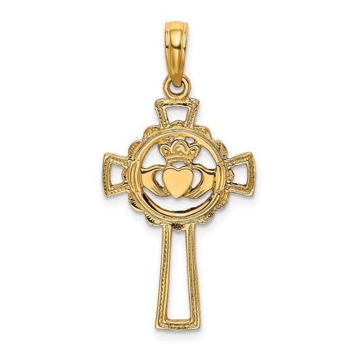 Image of 10K Yellow Gold Claddagh Cross Pendant 10K8335