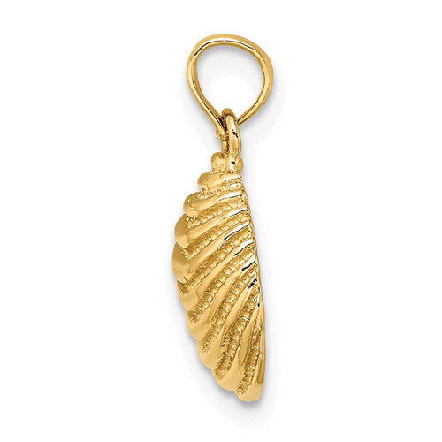 Image of 10K Yellow Gold Clam Shell Pendant