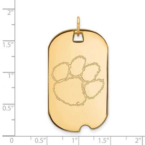 Image of 10K Yellow Gold Clemson University Large Dog Tag by LogoArt