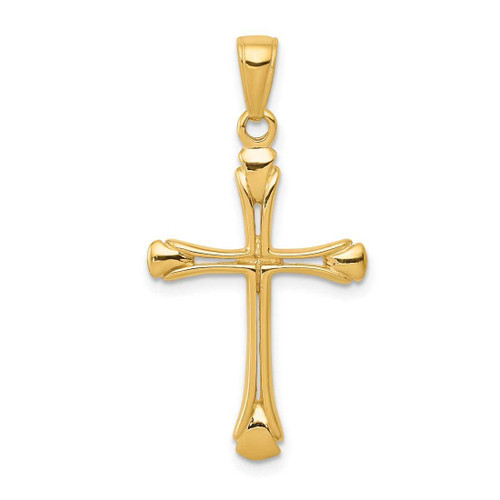 Image of 10K Yellow Gold Cross with Triangle Tips Pendant